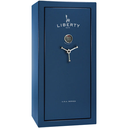 USA Series | Level 3 Security | 60 Minute Fire Rating | 30 | Dimensions: 60.5"(H) x 30"(W) x 22"(D) | Blue Textured | Electronic Lock - Closed