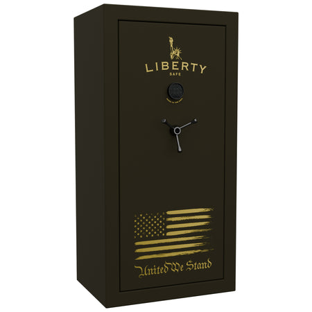 USA Series | Level 3 Security | 60 Minute Fire Rating | 30 | Dimensions: 60.5"(H) x 30"(W) x 22"(D) | OD Green Flag Safe | Black Electronic Lock - Closed