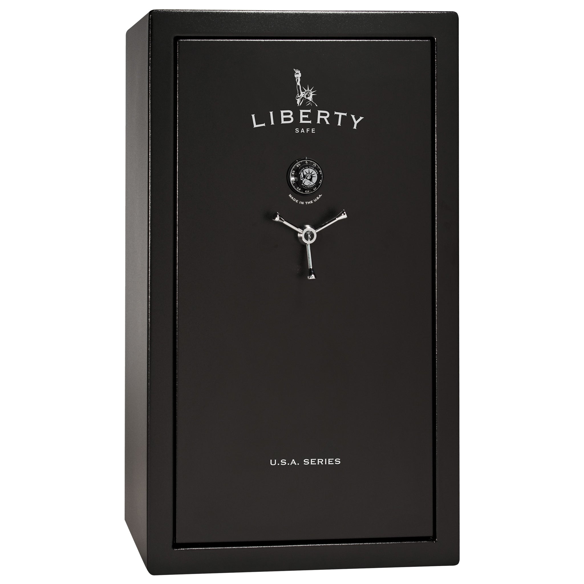 USA Series | Level 3 Security | 60 Minute Fire Rating | 36 | Dimensions: 60.5"(H) x 36"(W) x 22"(D) | Black Textured | Mechanical Lock - Closed Door