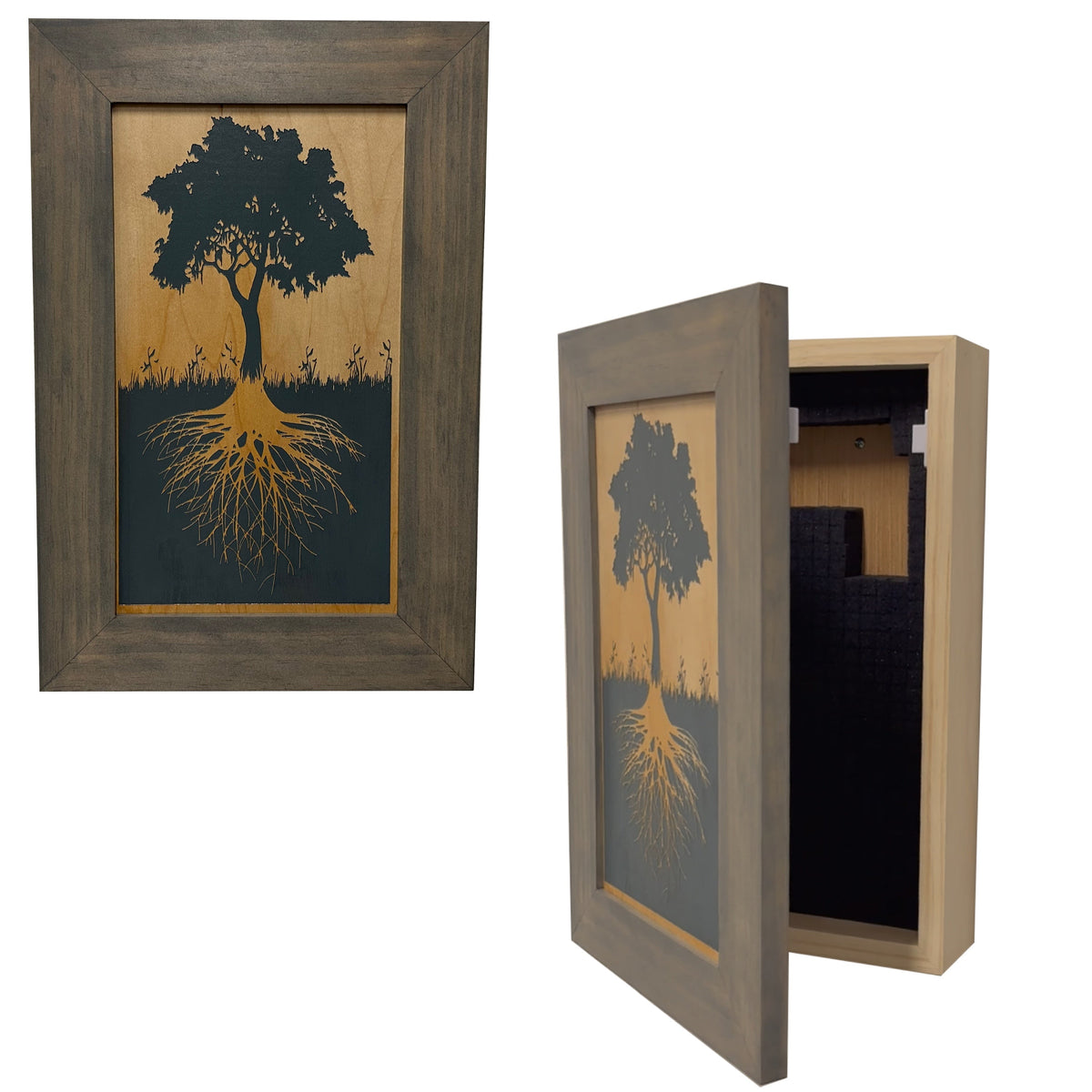Hidden Gun Storage Tree Roots Silhouette Concealment Shelf – Blue Ridge ...