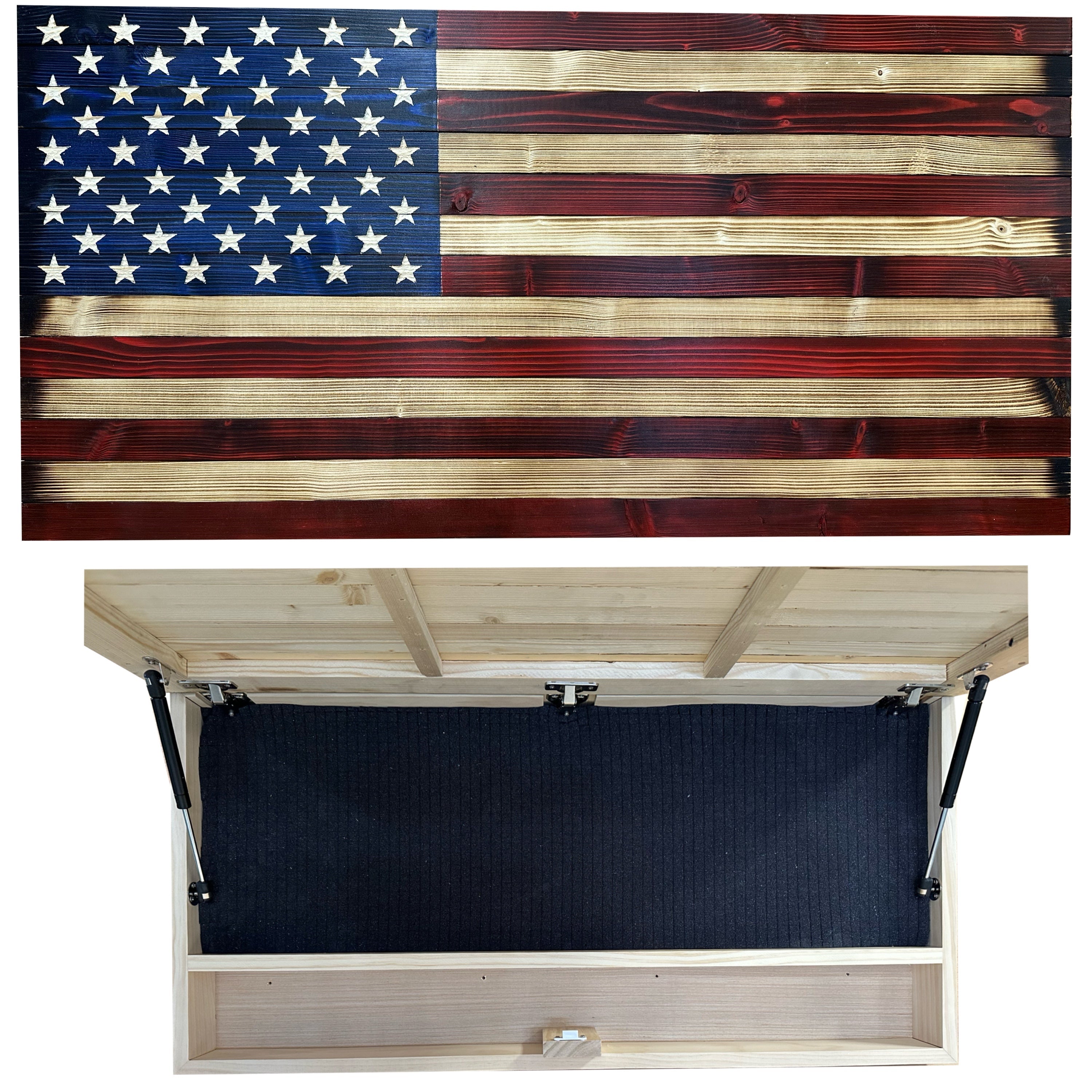 Large American Flag Hidden Gun Storage Cabinet (Red and Blue) – Blue ...