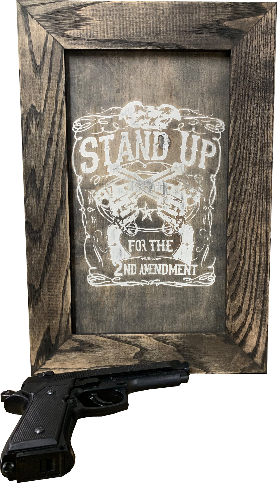 Stand Up for the 2nd Amendment Hidden Gun Storage Firearm Concealment Wall Decor
