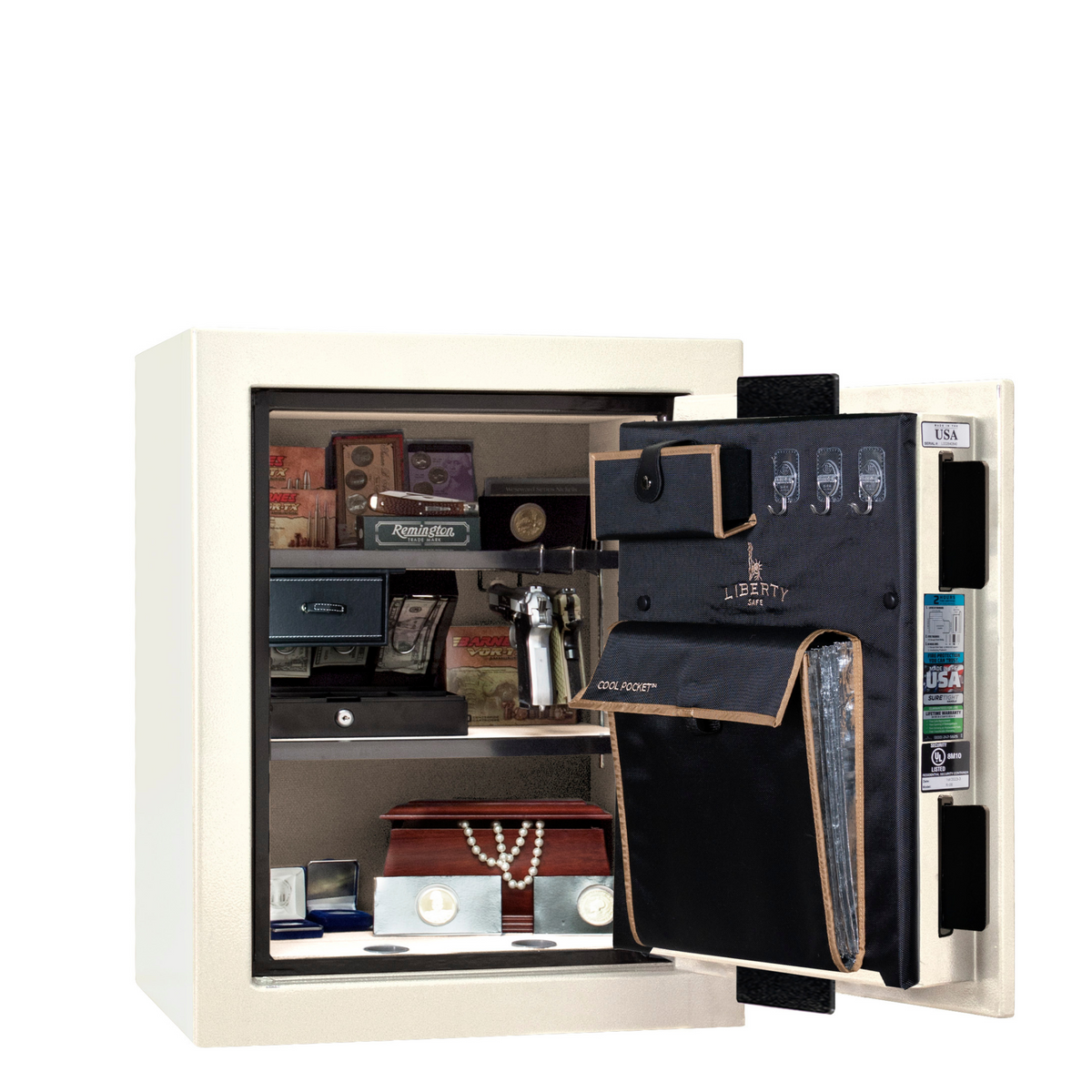 Premium Home Series | Level 7 Security | 2 Hour Fire Protection | 08 | Dimensions: 30&quot;(H) x 24&quot;(W) x 20.25&quot;(D) | Black Gloss Chrome - Closed Door