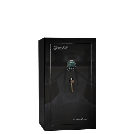 Premium Home Series | Level 7 Security | 2 Hour Fire Protection | 12 | Dimensions: 41.75"(H) x 24.5"(W) x 19"(D) | Black Gloss Black Chrome - Closed Door