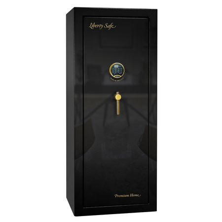 Premium Home Series | Level 7 Security | 2 Hour Fire Protection | 17 | Dimensions: 60.25"(H) x 24.5"(W) x 19"(D) | Black Gloss Brass - Closed Door